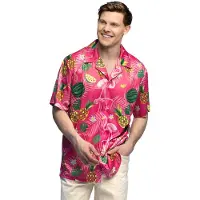 Boland - Shirt Summer flamingo (M) - Volwassenen - Flamingo - Hawaii - Tropisch - Tuinfeest - Strandfeest - Themafeest - Carnaval