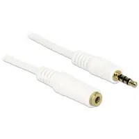 DeLOCK 3,5mm Jack 4-polig audio/video verlengkabel AWG24 / wit - 5 meter