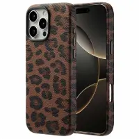 Selencia Sabi Backcover Panterprint met MagSafe voor de Apple iPhone 16 Pro Max - Mocha Brown