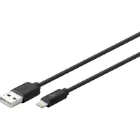 Goobay Lightning - USB-A kabel | USB2.0 | 12W | zwart | 1 meter