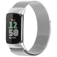IMoshion Milanees magnetisch bandje voor de Fitbit Charge 5 - Maat M - Zilver