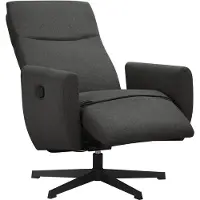 Notio Living Kilvo-Relaxfauteuil met handbediening en draaifunctie in antraciet stof
