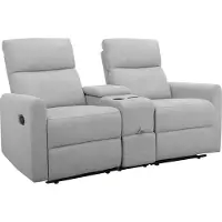 Notio Living Dacoulas - Tweepersoonsfauteuil in lichtgrijze stof (102 x 167 x 95 cm)