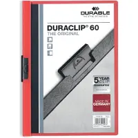 Durable klemmappen DURACLIP, A4, kunststof, met clip, rood