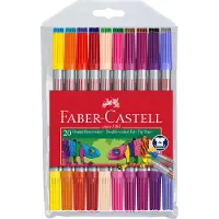 Faber-Castell viltstiften - met twee punten - kunststof etui met 20 kleuren - FC-151119