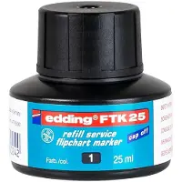Edding FTK 25 navulinkt voor flipchart markers - zwart - 25 ml inhoud - capillairsysteem (marker vult zichzelf)