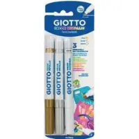 Giotto F014700 viltstift Goud, Zilver, Wit 3 stuk(s)