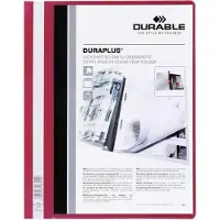 Durable presentatiemap DURAPLUS extra breed, pvc-hardfolie, 25 stuks, rood