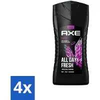 Axe - 3-in-1 Douchegel - Excite - Lichaam, Gezicht & Haar - Verleidelijke Geur - 250 ml - Voordeelverpakking - 4 stuks