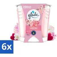 Glade - Geurkaars I Love You - 100% Raapzaadwas & Vegan - 112 g - Voordeelverpakking - 6 stuks