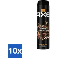 Axe - Deodorant Spray - Dark Temptation - Chocoladegeur - Verleidelijk Fris - 200 ml - Bulkverpakking - 10 stuks