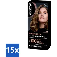 Syoss - Permanent Coloration 6-8 - Haarverf - Permanente Haarkleuring - Donkerblond - Grijsdekking - Bulkverpakking - 15 stuks