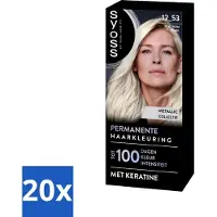 Syoss - Coloration 12-53 Platinum Pearl - Haarverf - Grijsdekking - Vermindert Haarbreuk - Bulkverpakking - 20 stuks