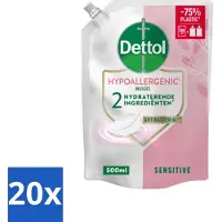 Dettol - Handzeep Navulling - Hypoallergenic - Sensitive - 500 ml - Bulkverpakking - 20 stuks