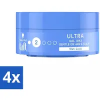 Taft 4 x - Ultra 2 - Gel Wax - Wetlook - 75 ml - Haarproducten - Stylinggel - Haarwax - Glans - Controle