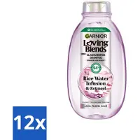 Garnier - Loving Blends - Shampoo - Rice Water Infusion - Glans & Zachtheid - Lang Haar - 300 ml - Voordeelverpakking - 12 stuks