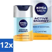 Nivea MEN - Active Energy - Wake-up Gezichtsgel met Cafeïne - 50 ml - Voordeelverpakking - 12 stuks