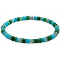 Frank 1967 7FB-0810 – – Heren Armband – Kralenarmband – Lichtpaars, Lichtblauw & Donkerblauw – Zilverkleurig