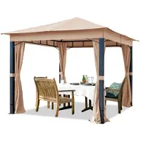 TOOLPORT Tuinpaviljoen Sunset Premium taupe, 3x3m