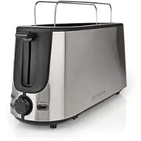 Gastronoma 18140004 - Broodrooster - 2 Sleuven - 1000 W - 7 Bruiningsstanden - Opwarmrek - Zwart