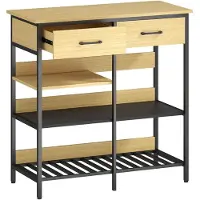 4Goodz Keukenrek met 2 lades 3 open planken 90 x 40 x 91 cm -