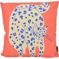 Gek op kussens! Red cat | 45 x 45 cm | kussenhoes | katoen/linnen