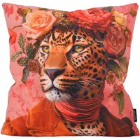 Gek op kussens! Sierkussen flower leopard #2 | 45 x 45 cm | katoen/polyester