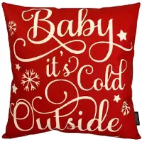 Gek op kussens! Sierkussen baby it's cold outside | 45 x 45 cm | katoen/linnen