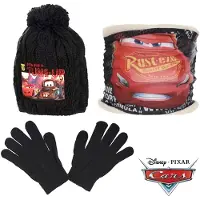 Disney Cars Set - Winterset - Muts + Col + Handschoenen - Zwart - Maat 52 cm (± 2-4 jaar)