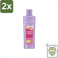 Andrélon – Shampoo – Levendig Lang – 250 ml - Voordeelverpakking - 2 stuks - Biotine shampoo - Haarbreuk voorkomen