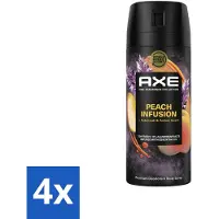 Axe – Deodorant – Peach Infusion – 150 ml - Voordeelverpakking - 4 stuks