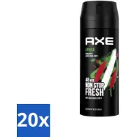 Axe 20 x – Deodorant – Africa – 150 ml - Africa Deodorant Bodyspray - Fris Blijven - Geurbescherming - Zink-technologie - 48 Uur Bescherming