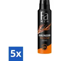 Fa – Deodorant Spray – Men Dark Passion – 150 ml - Bulkverpakking - 5 stuks