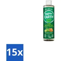 Happy Earth – Douchegel – 100% Natuurlijk Bergamot Cedarwood – 300 ml - Bulkverpakking - 15 stuks