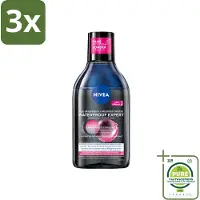 Nivea 3 x – Micellair Reinigingswater – Waterproof Expert – 400 ml - Grootverpakking - Reiniging Make-up - Make-up Verwijderen - Micellair Water - Huid Reinigen - Waterproof Make-up Verwijderen