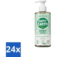 Happy Earth – Was & Badgel – Zeepvrij Baby & Kids – 300 ml - Voordeelverpakking - 24 stuks