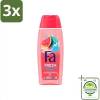 Fa 3 x – Douchegel – Fiji Dream – 250 ml - Grootverpakking - Douchegel Tropisch - Douchegel Hydraterend - Douchegel Voor Huid - Tropische Geur - Douchegel Fiji Dream