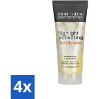 John Frieda – Shampoo – Sheer Blonde Highlight Activating Brightening – Voor highlights – 250 ml - Voordeelverpakking - 4 stuks