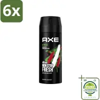 Axe – Deodorant – Africa – 150 ml - Voordeelverpakking - 6 stuks - Afrikaanse geur - Frisheid