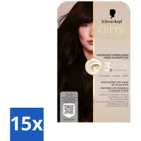 Schwarzkopf - Haarkleuring - Creme Supreme 3-0 - Natuurlijk Extra Donkerbruin - 245g - Bulkverpakking - 15 stuks
