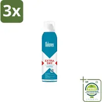 Odorex 3 x – Anti-transpirant spray – Extra Dry Regular – 150 ml - Grootverpakking - Antitranspirant - Deospray - Extra Droog - Transpiratie - Zweetgeur