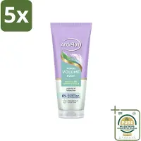 Andrélon 5 x – Shampoo Scrub – Kokos Volume Boost – 200 ml - Grootverpakking - Volume Shampoo - Kokos Volume Boost - Exfolierende Shampoo - Fris Haar - Fijn Haar