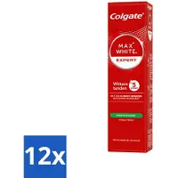 Colgate – Max White Expert Purifying Power – Tandpasta – 75 ml - Voordeelverpakking - 12 stuks