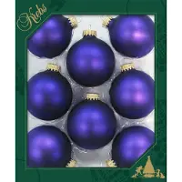 Krebs Kerstballen - 16x - violet velvet paars - 7 cm - glas - luxe kerstversiering ballen