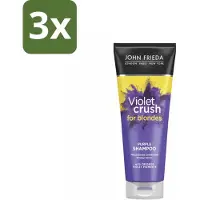 John Frieda – Shampoo – Sheer Blonde Colour Renew Zilver – Neutraliseert gele tonen – 250 ml - Bulkverpakking - 3 stuks
