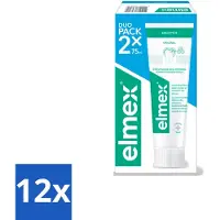 Elmex 12 x - Tandpasta - Sensitive Duopack - Gevoelige Tanden - 2 x 75 ml - Tandpasta Gevoelige Tanden - Tandplak Verwijderen - Tandglazuur Versterken - Gevoelige Tanden Beschermen - Aminfluoride