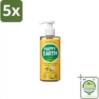 Happy Earth 5 x – Handzeep – 100% Natuurlijk Jasmine Ho Wood – 300 ml - Grootverpakking - Natuurlijke Handzeep - Vegan Handzeep - Jasmijn Handzeep - Ho Wood Handzeep - Antibacteriële Handzeep
