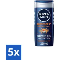Nivea MEN – Douchegel – Sport – 250 ml - Bulkverpakking - 5 stuks