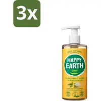 Happy Earth 3 x – Handzeep – 100% Natuurlijk Jasmine Ho Wood – 300 ml - Natuurlijke Handzeep - Vegan Handzeep - Antibacteriële Handzeep - Handzeep Met Jasmijn - Handzeep Met Ho Wood