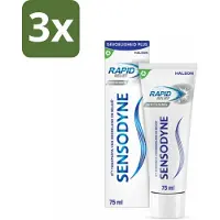 Sensodyne - Tandpasta - Rapid Relief Whitening - Snelle Gevoeligheidsverlichting - 75 ml - Bulkverpakking - 3 stuks